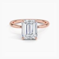 Emerald Cut Moissanite Engagement Ring