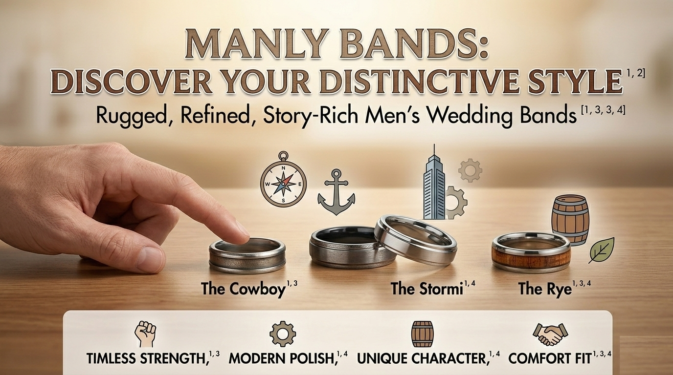 Manly Bands Bold Men’s Wedding Rings & Bands