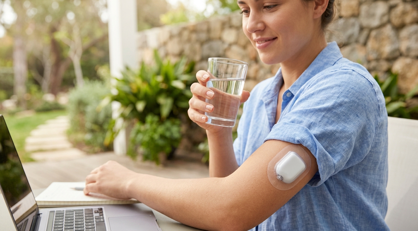 Medical device adhesive patches for securing glucose monitors and insulin pumps